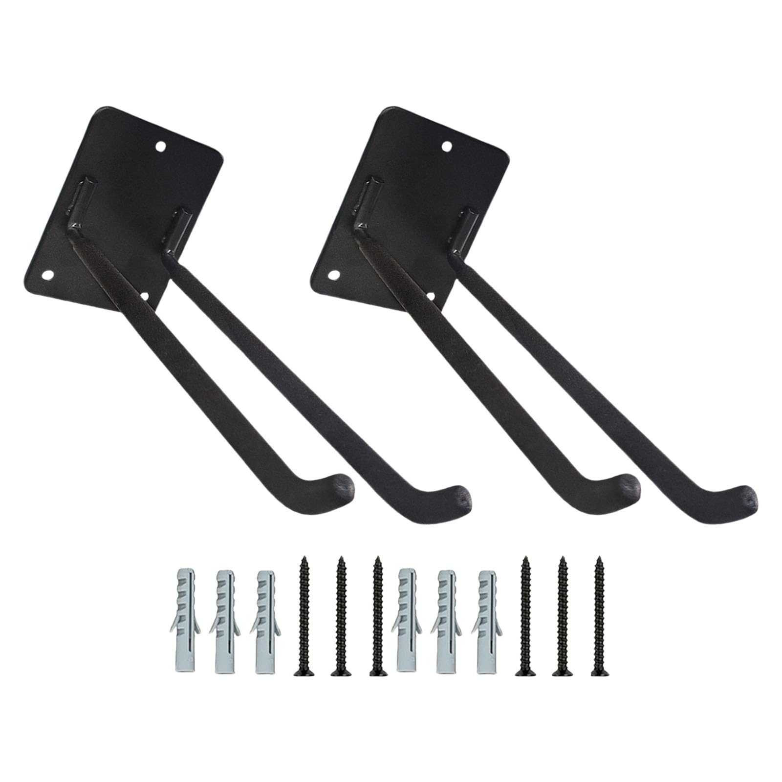 Carotoe Black Of 2 Large Utility Wall Hooks For Garage Shed Workshop Storage Heavy Duty Coated Iron Hangers For Heavy Loads Iron Garage Wall Hooks