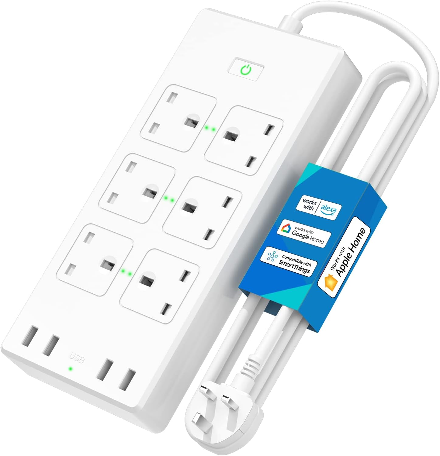 meross Smart Power Strip, 6 AC Outlets + 4 USB Ports Smart Extension