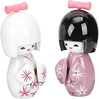 Amosfun 2 Pçs Boneca Quimono Decoração Japonesa Para Casa Meninas Boneca Gueixa Asiática Japonesa Mulheres Figura Boneca Boneca De Inauguração De Mesa De Madeira Ornamento Japonês