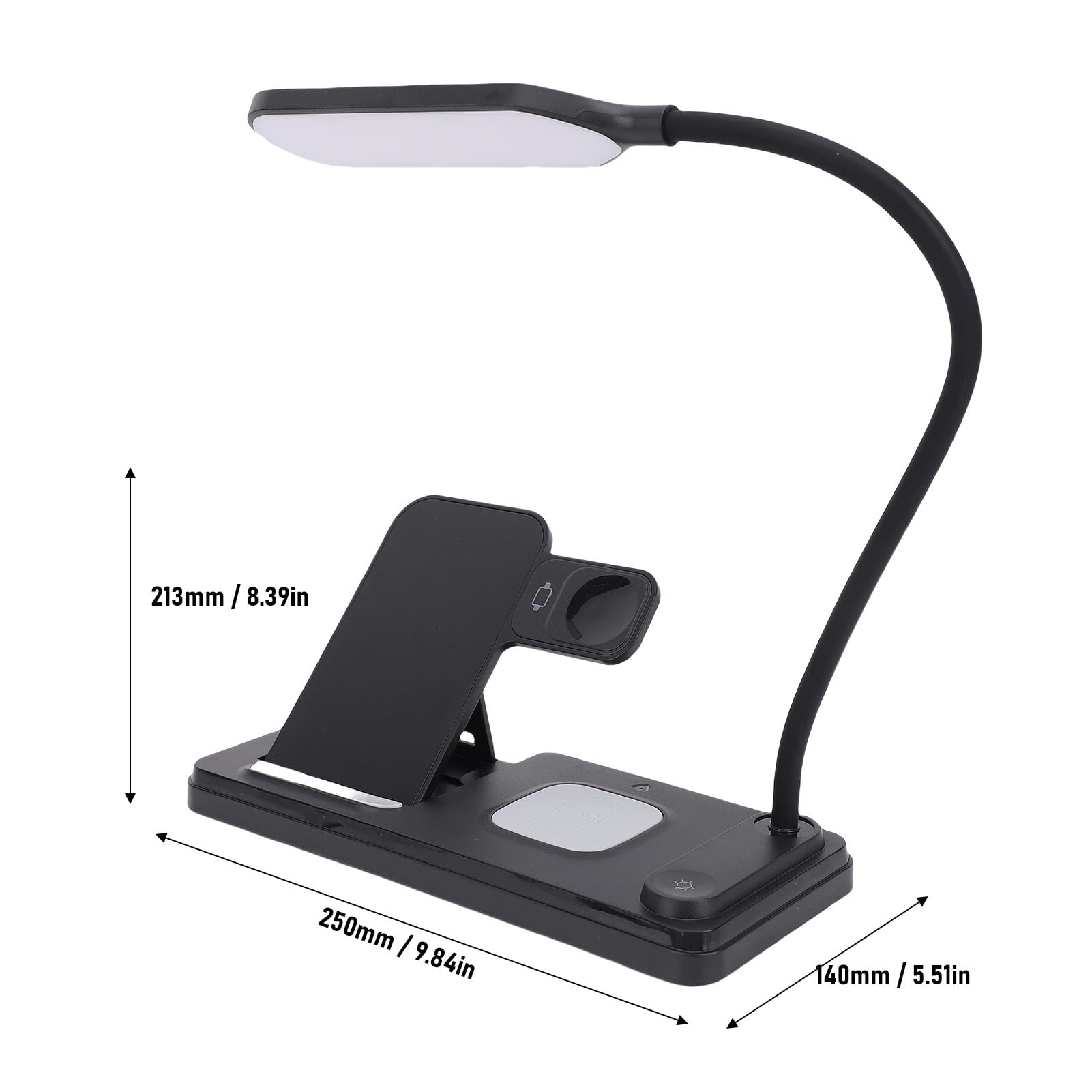 Fabater 15W Charge Rapide 3 en 1 Station de Charge sans Fil Multi-appareils - Écouteurs de Montres Entente avec des Lampes pour Les Ventilateurs de Famille, Black ABS Composite Matériau