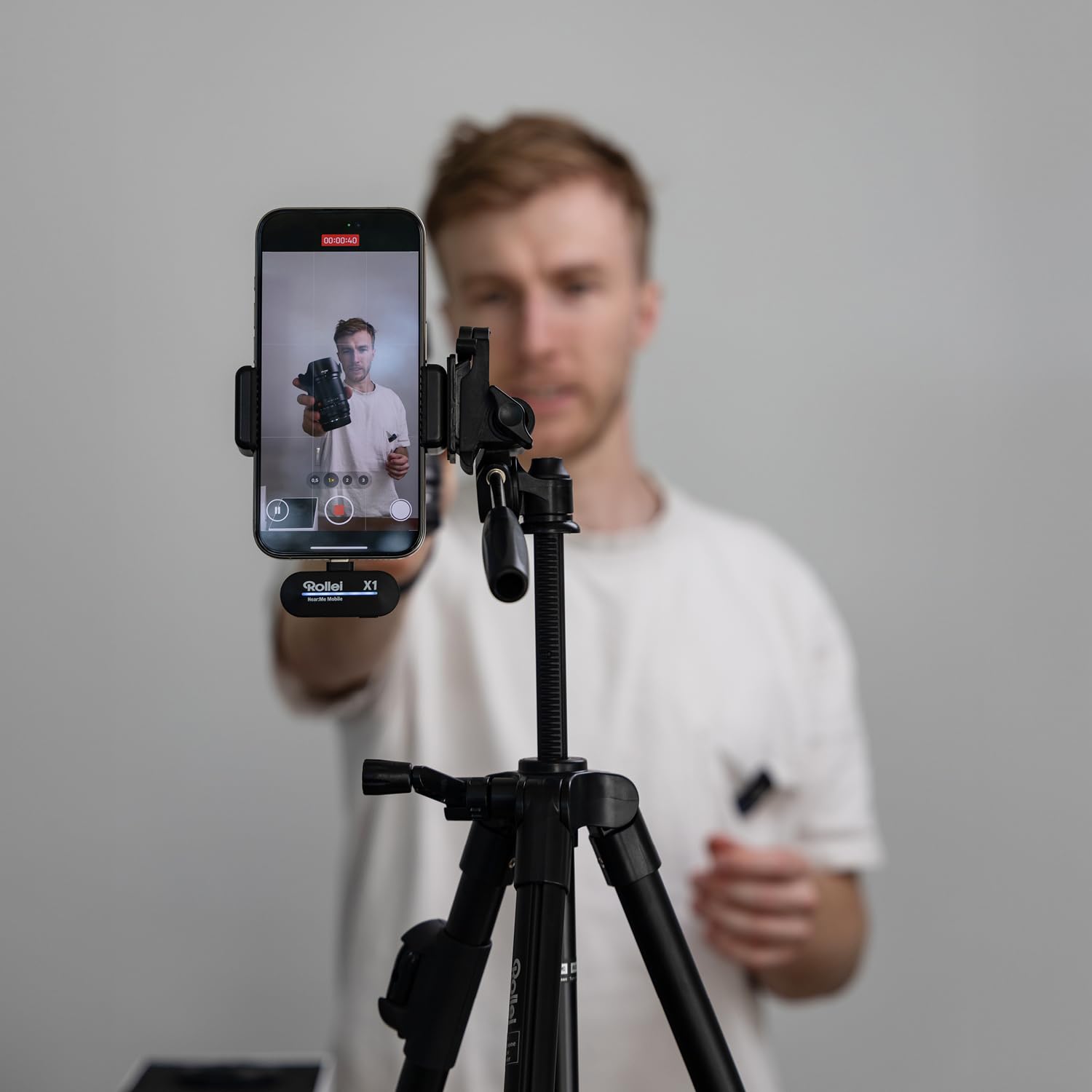 Rollei Microfono Lavalier Wireless, Hear:Me Mobile X2 Microfoni Senza Fili Smartphone USB C per iPhone 15/16/Android Dispositivi Tipo C in Streaming TikTok YouTube Registrazione Video Vlog