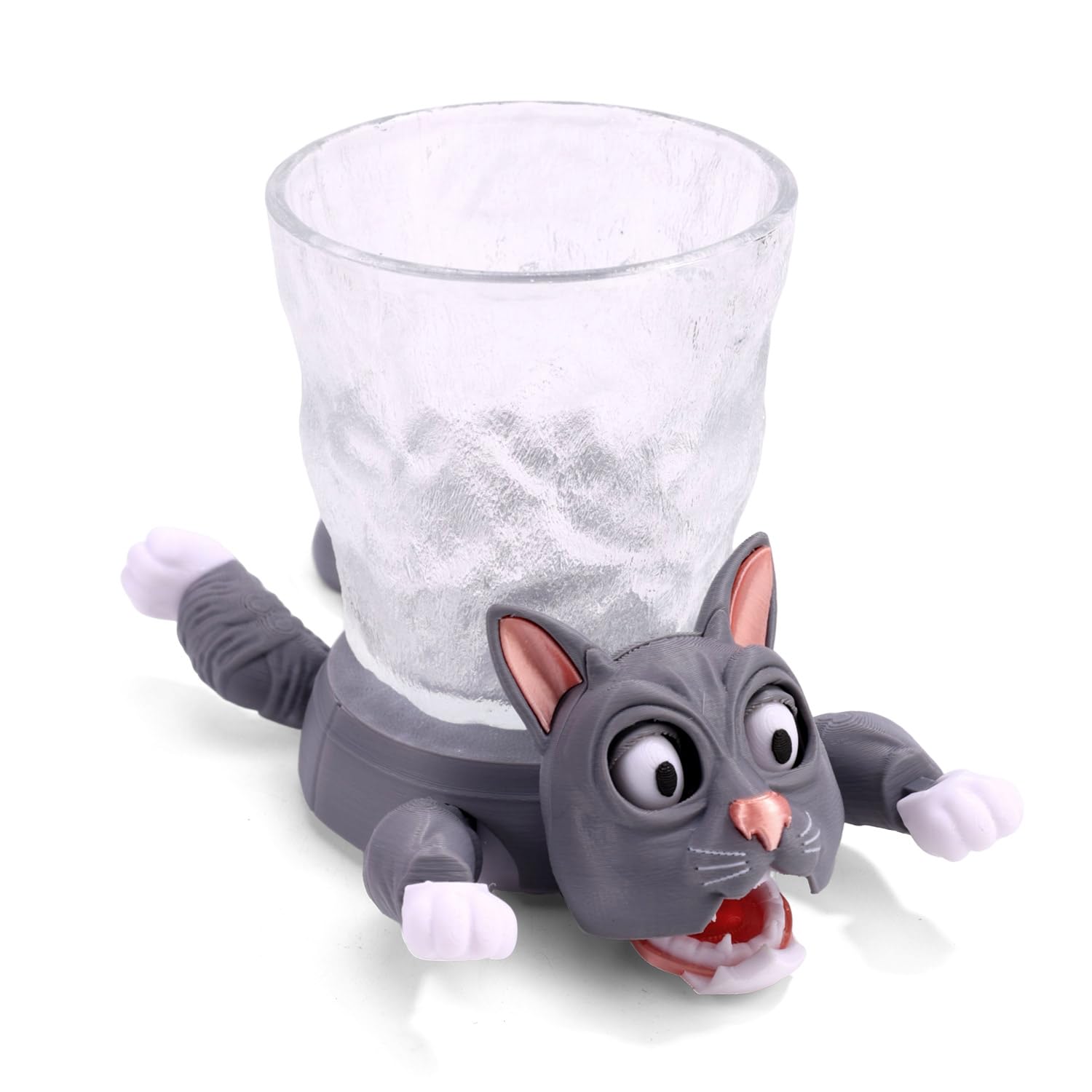 Dessous de verre chat imprimé 3D antidérapant et porte-gobelet pratique en PLA