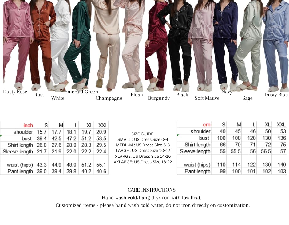 Bridesmaid Pajamas with Personalization - Bridal Party Pajamas- Pajama for Women - Two-piece PJ Sets - Soft Sleepwear Lingerie - Bridesmaid Gifts - Long Sleeve Pajamas Tops - Bridal Party2