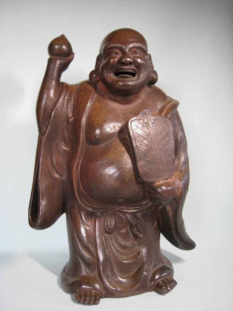 備前焼　特大布袋尊　【備前陶香造】の搔き銘　高さ40㎝以上 備前焼特大布袋尊【備前陶香造】の搔き銘高さ40㎝以上