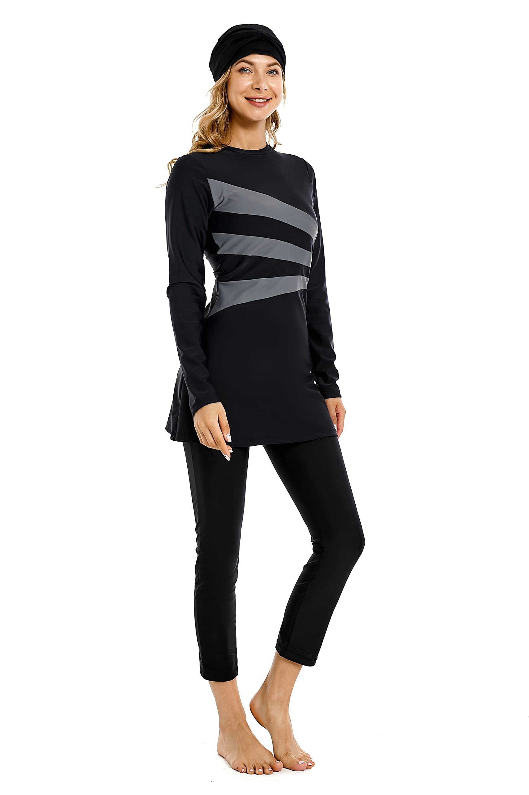 Costumi da Bagno Musulmani per Le Donne Costumi da Bagno a Copertura Totale Islamico Manica Lunga Burkini Costumi da Bagno Abbigliamento Mare
