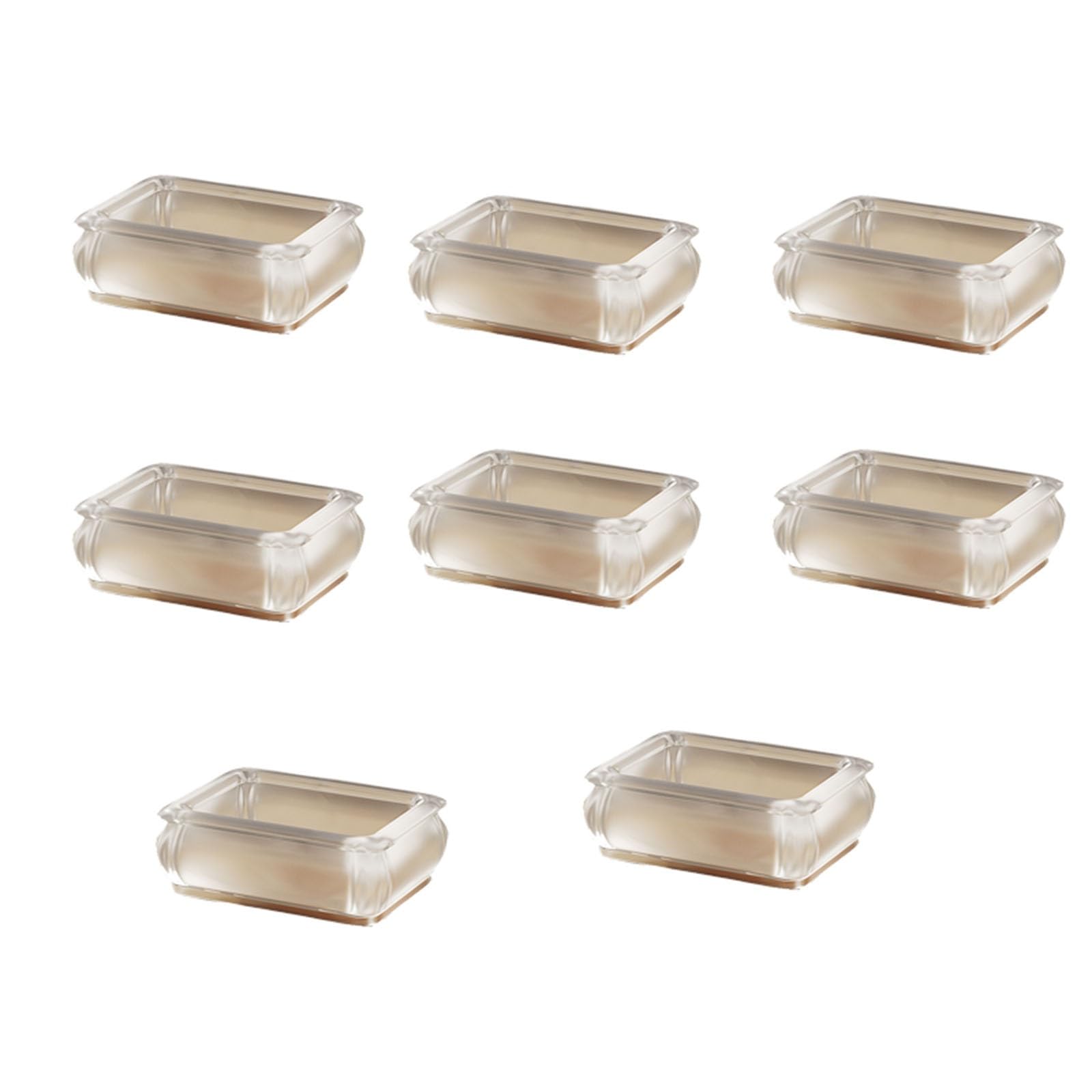 Zmtgltg Transparent Chair Leg Floor Protectors, 8 Pieces Rectangular Silicone Chair Leg Covers For Hardwood Floors With Wrapping Felt, Furniture Feet Protectors(Transparent)