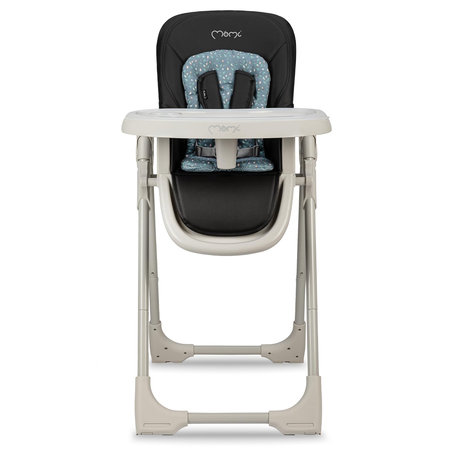 Trona MoMi GOJO para bebés y niños de 6 a 36 meses (máx. 15 kg de peso corporal), plegable, cinturón de seguridad de 5 puntos, con bandeja y ruedas.
