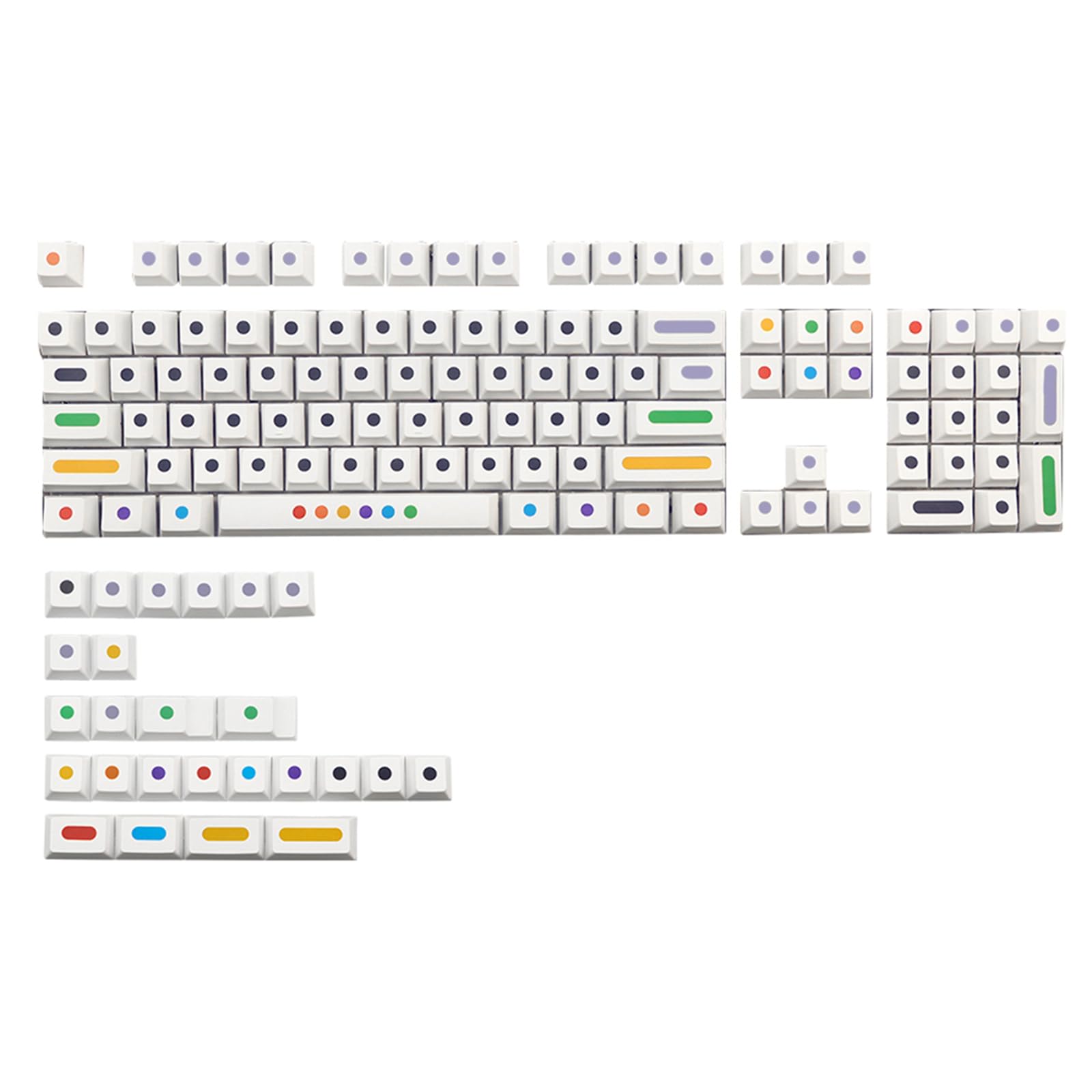 128-Key Colore Rotondo Keycaps con Altezza Originale Fabbrica Cherry-Profile Keycap per MX Tastiera Meccanica
