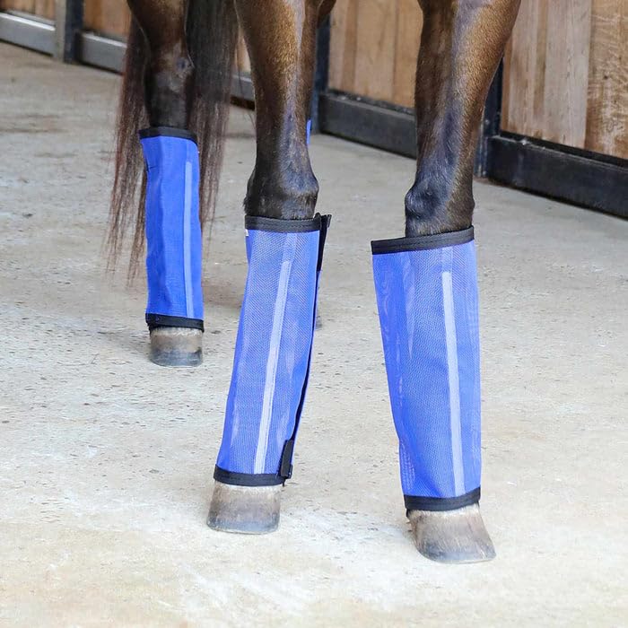 Image of Jeffers Romper Stomper Fly Boots for Horses - Grey, Large - Breathable Mesh Leg Wraps for Insect Protection, Stable Accessories for Summer Turnout, Ride Gear, Horse Hoof & Leg Care - 4 Pack