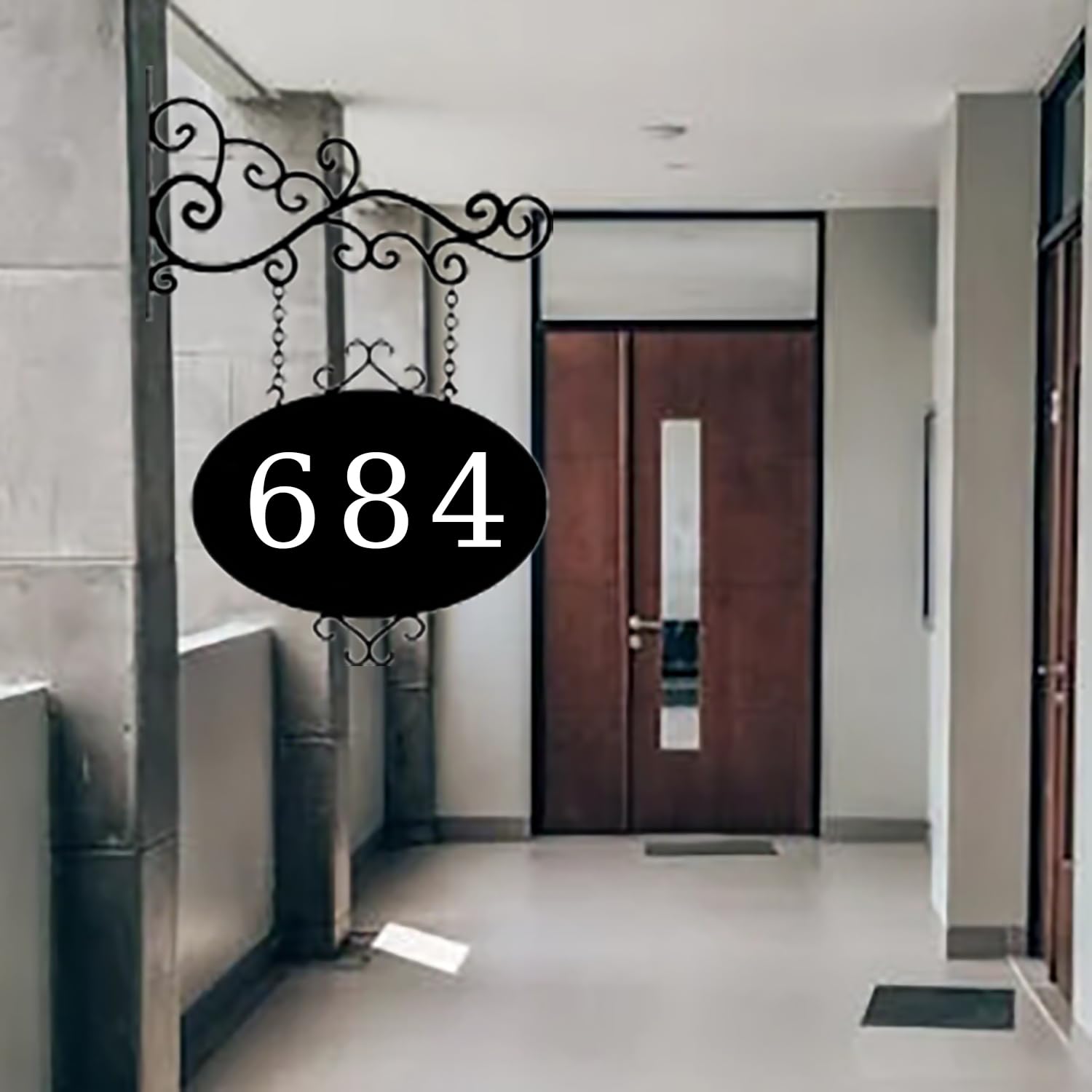 Letrero De Dirección Personalizado Con Soporte De Pared, Números De Casa Hierro, Números Dirección Negros, Letreros Colgantes Metal Con Tornillos Para Casa Jardín, Agregue Su Texto De Doble Cara