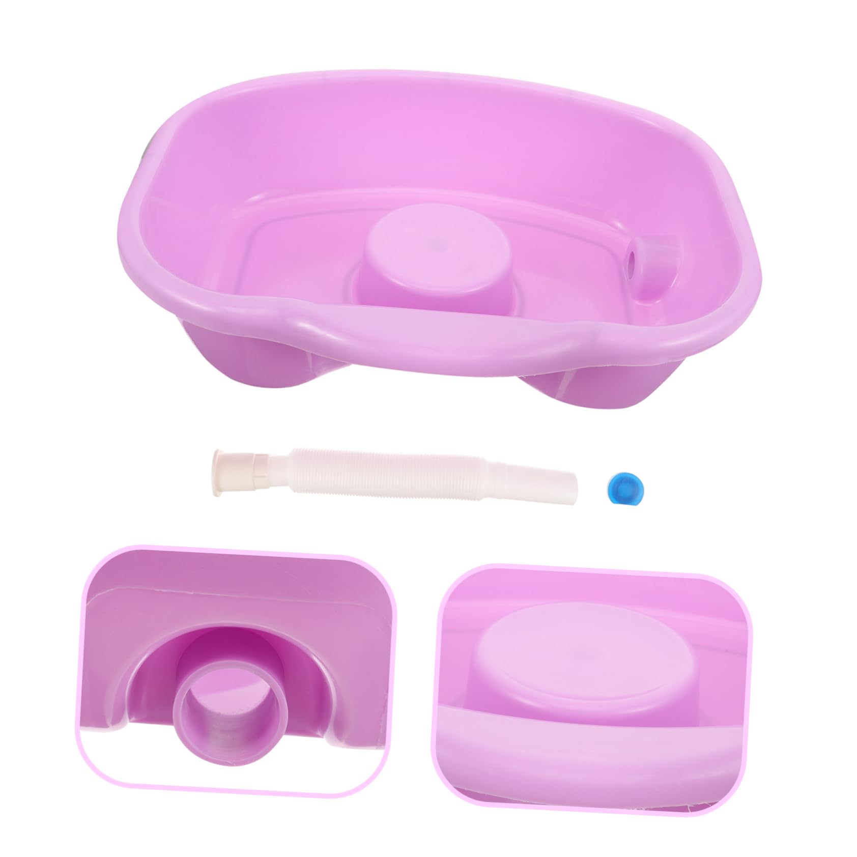 minkissy Lavatesta da Letto Posizione Collo Confortevole Bacinella per Shampoo in Plastica per Anziani e Donne Incinte e Facile da Usare a Casa