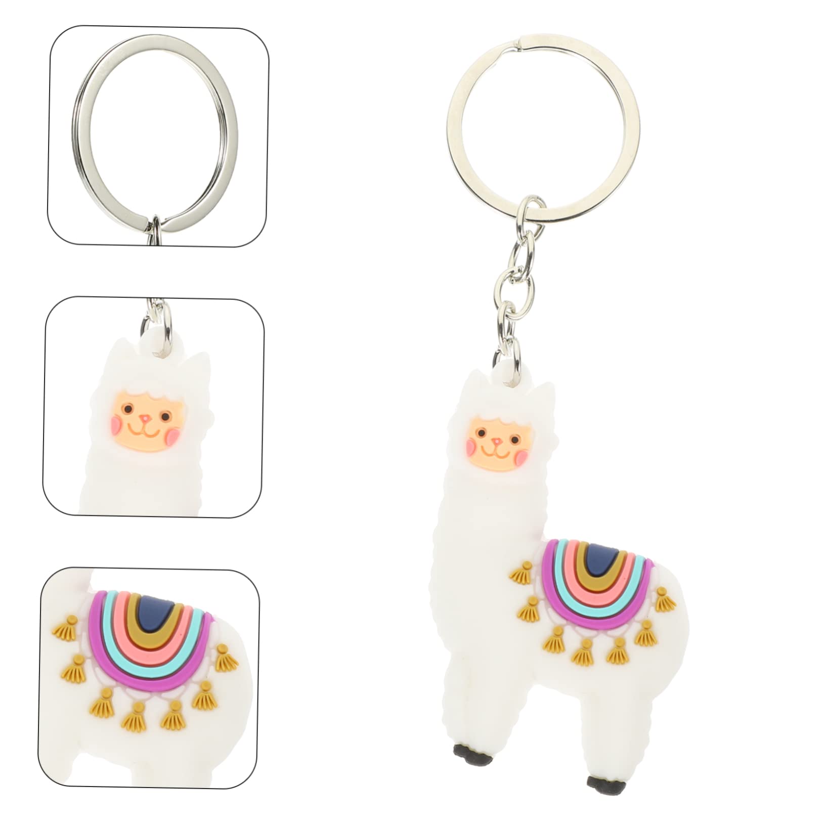KOMBIUDA 12piezas Llavero De Alpaca De Peluche Adorno Colgante Para Mochila Bolsa y Llaves Diseño Creativo y Compacto Para Niñas y Fiestas