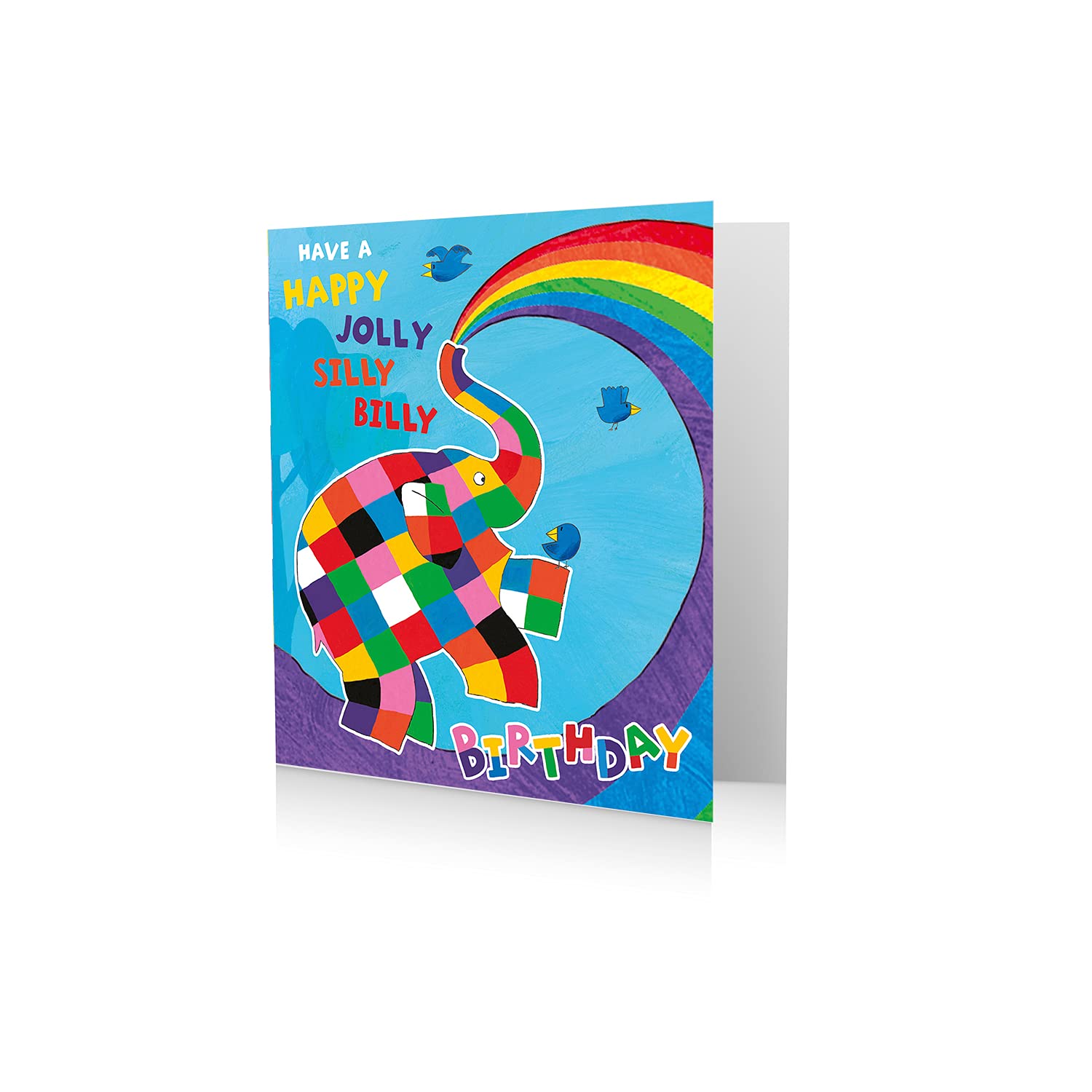 Elmer The Patchwork Elephant Birthday Card