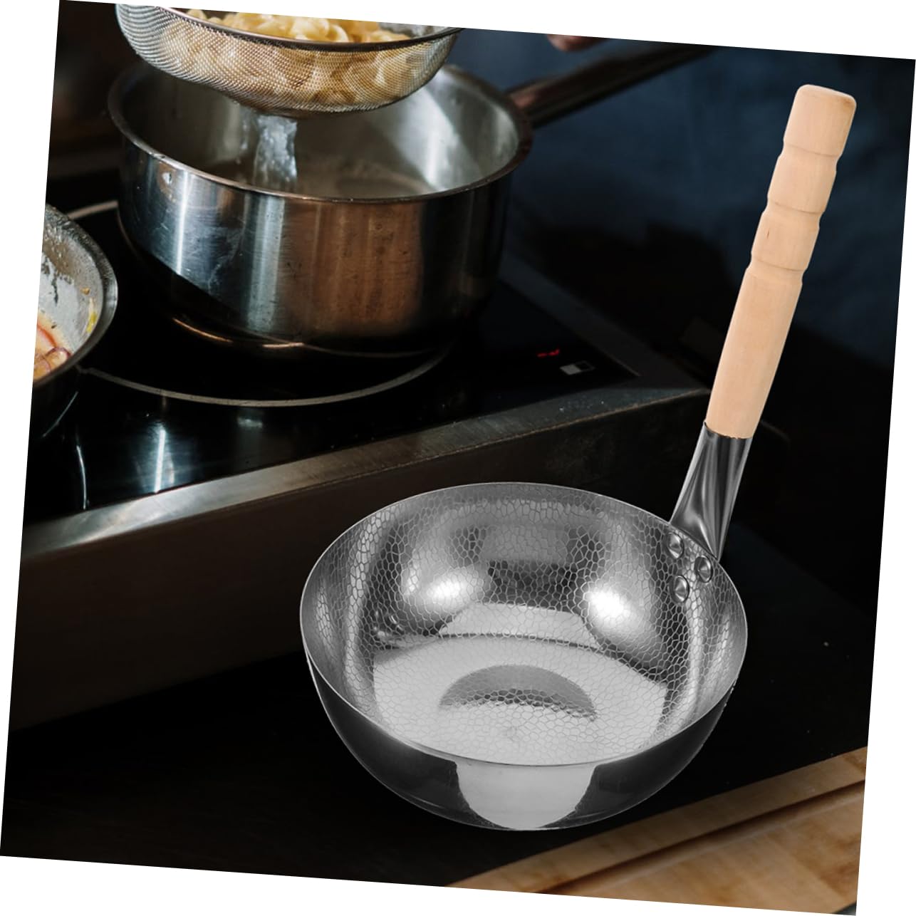 Unomor Multi Use Cooking Pot Stainless Steel Nonstick Rice Pot Thickened Base for Even Heat Distribution Beautiful Design for Kitchen