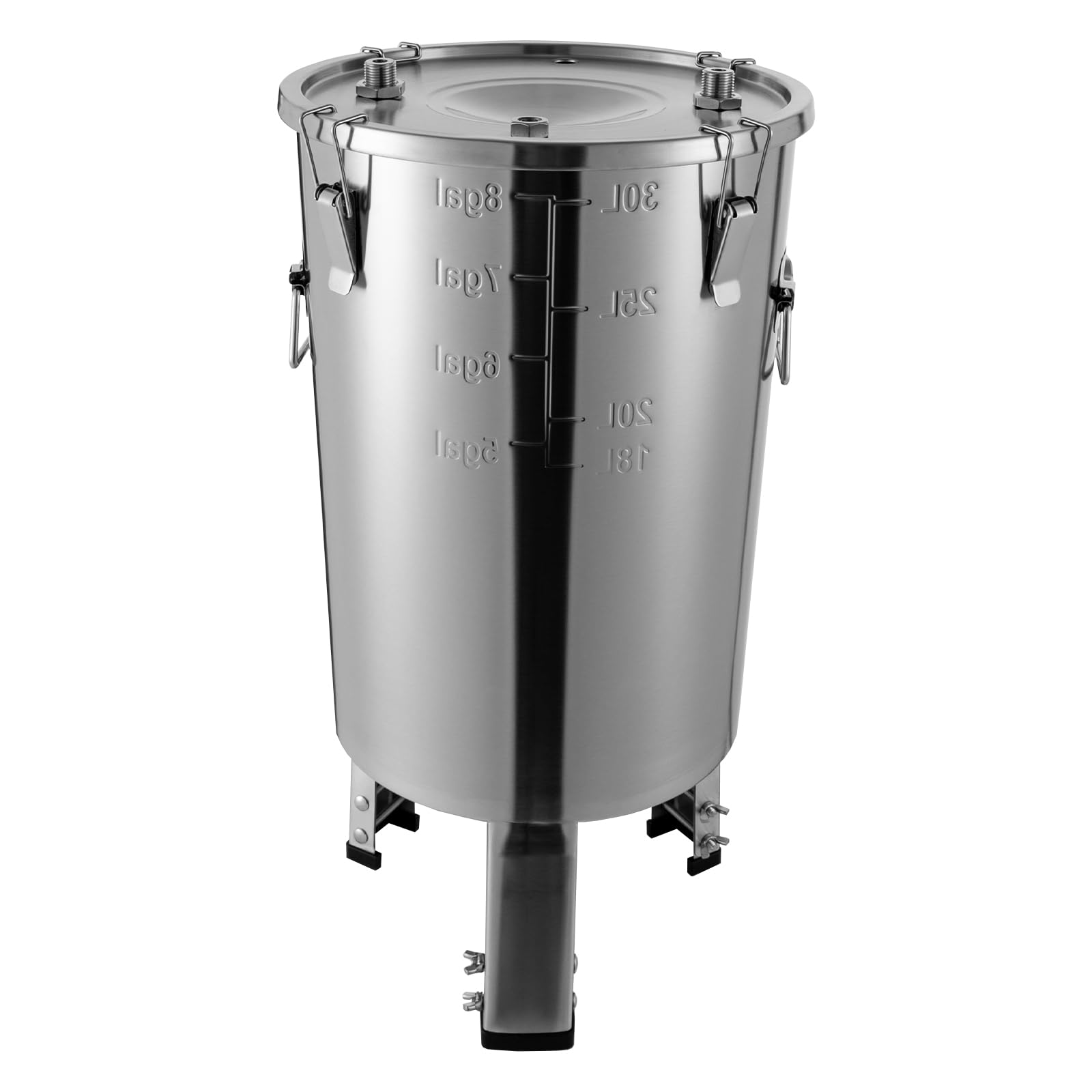 Impianto per birra in acciaio inox da 32 l, 0 – 40 ℃, birra all-in-one con manico, valvola e rubinetto, fermentatore per birra con indicatore di temperatura, per birra domestica, vino