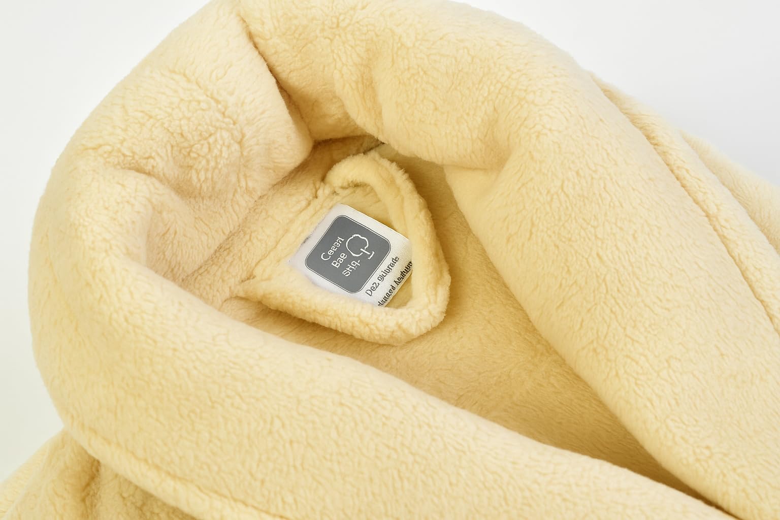 Cotton Bolls Textiles Luxury Plush Microfiber Bath Robe For Women & Men (XL, Cream) Shawl Collar Style Bathrobe With Long Sleeves Super Soft Highly Absorbent Fabric - Image 3 thumbnail