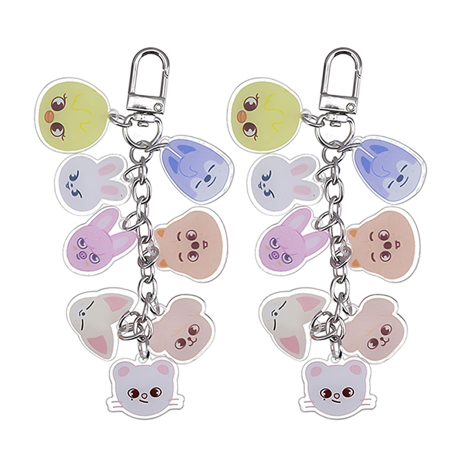 2 Pieces Cartoon Animal Pendants, Acrylic Pendants, Cartoon Keychain, Bag Accessories.