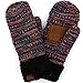 Mittens Womens Ribbed Knit Fuzzy Lined - Four Tone Mix #32
