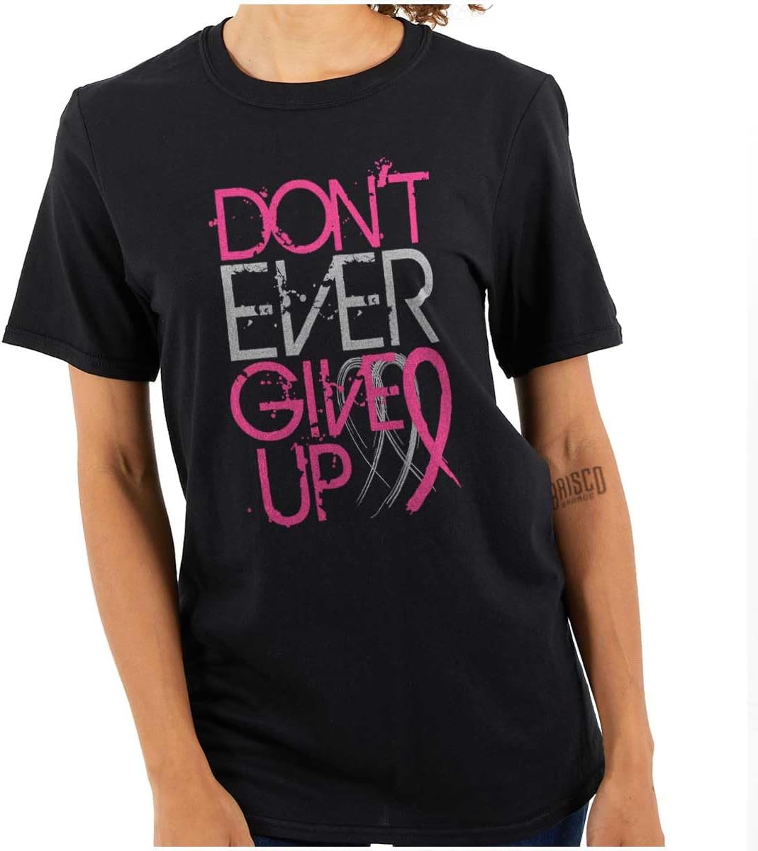 Don’t Give Up Breast Cancer Awareness Womens Graphic T Shirt Tees
