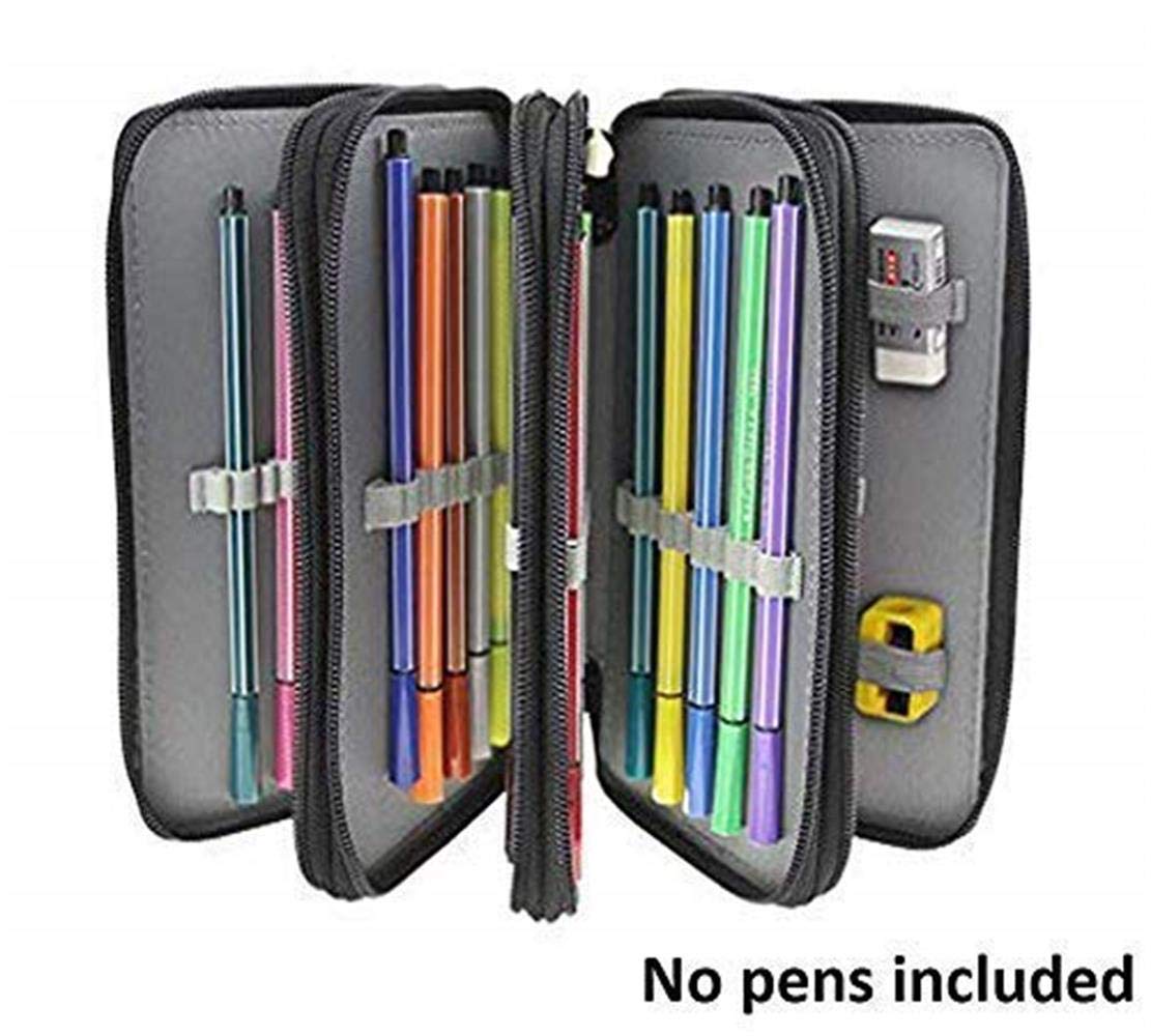 Astuccio Portamatite Pieghevole Grande Capacità In Tessuto Oxford - Con 5 Scomparti, Porta Fino A 80 Penne, Per Scuola, Ufficio, Ragazze E Ragazzi - 2