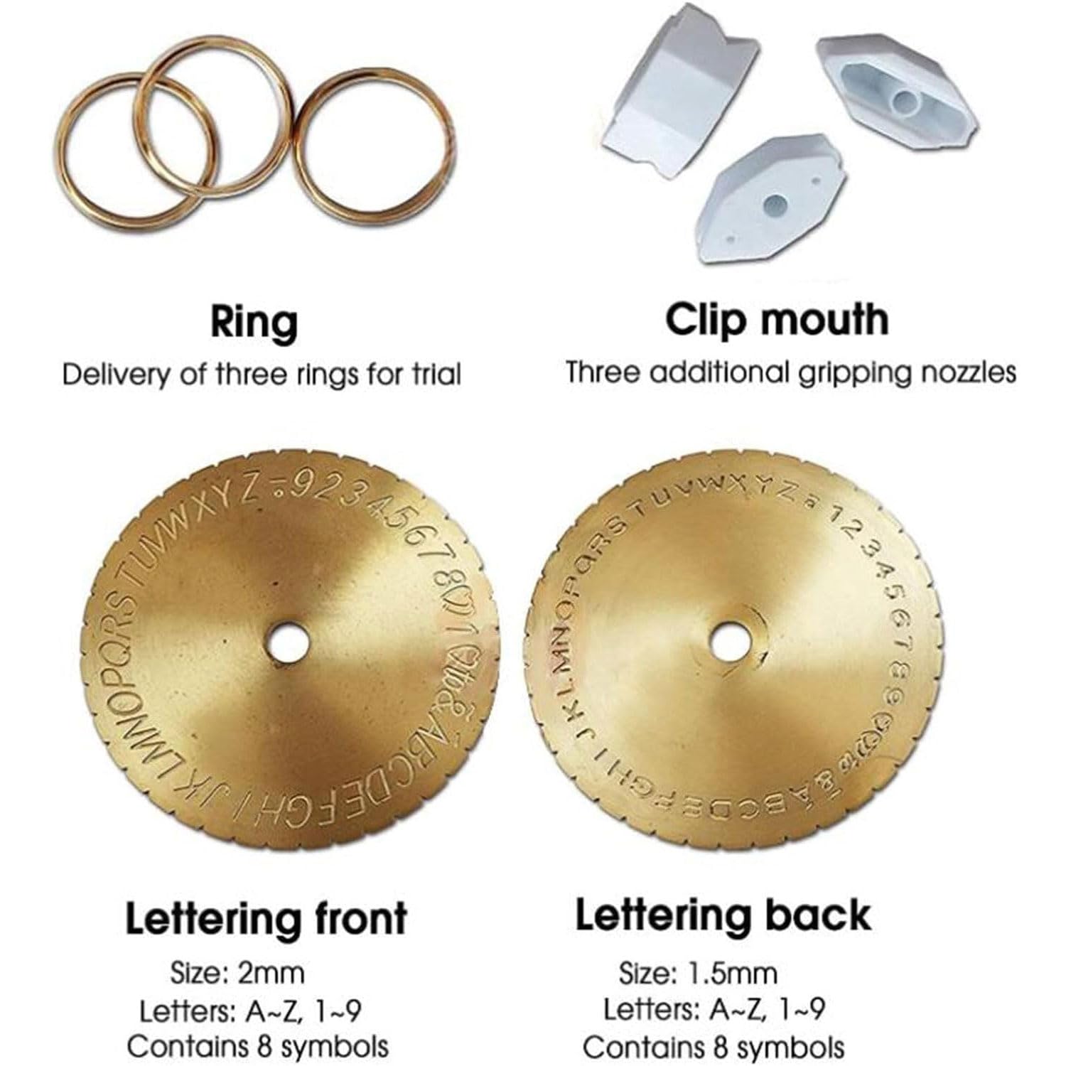 Outil de gravure manuel pour bijoux, 1,5 mm-2,0 mm, alphabet et chiffres