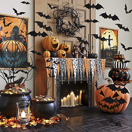 Binduo Halloween Stickers 3D Bat Stickers Wall Decor Halloween Bats Decorations Outdoor Indoor 70 Pcs 6 Sizes Reusable Waterproof Black Bat Horror Decor Front Door Window Room Diy Party Supplies #TOP5