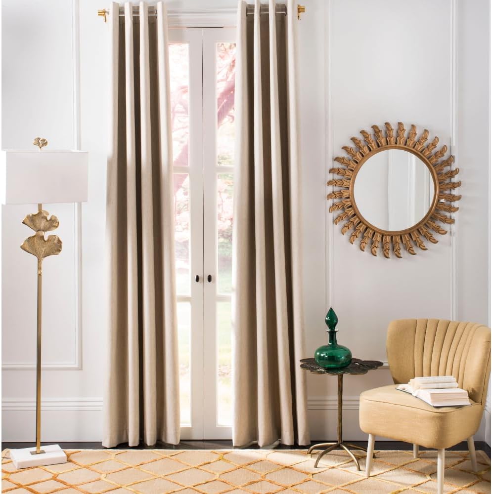 Safavieh Home Collection Patras Beige Opaque 52" x 96" Grommet Window Panel