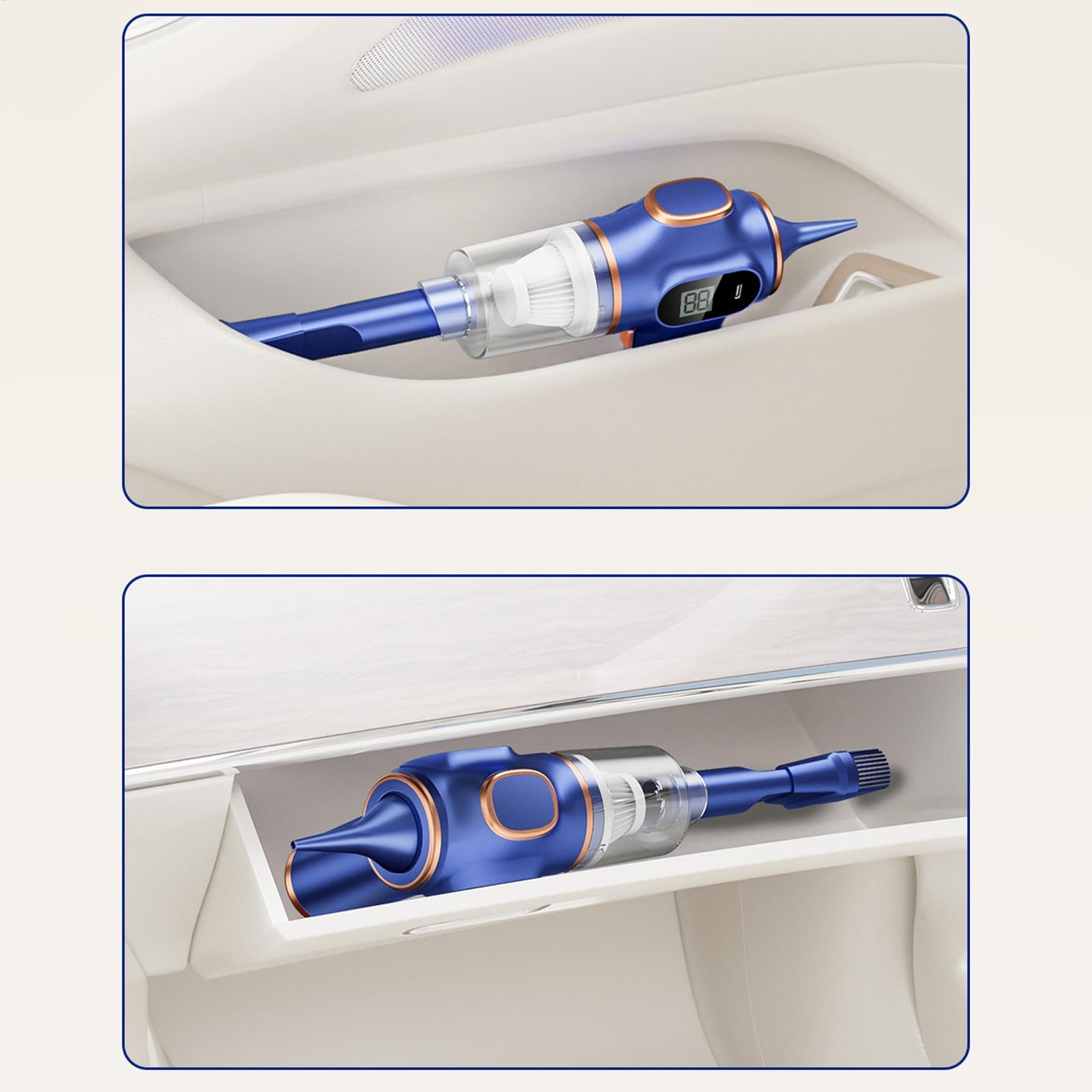 Aspiradora portátil para coche - Aspiradora de coche recargable inalámbrica de 120 W | Aspiradora de coche con pantalla de potencia y alta potencia de succión para vehículos, hogar, alfombras de coche
