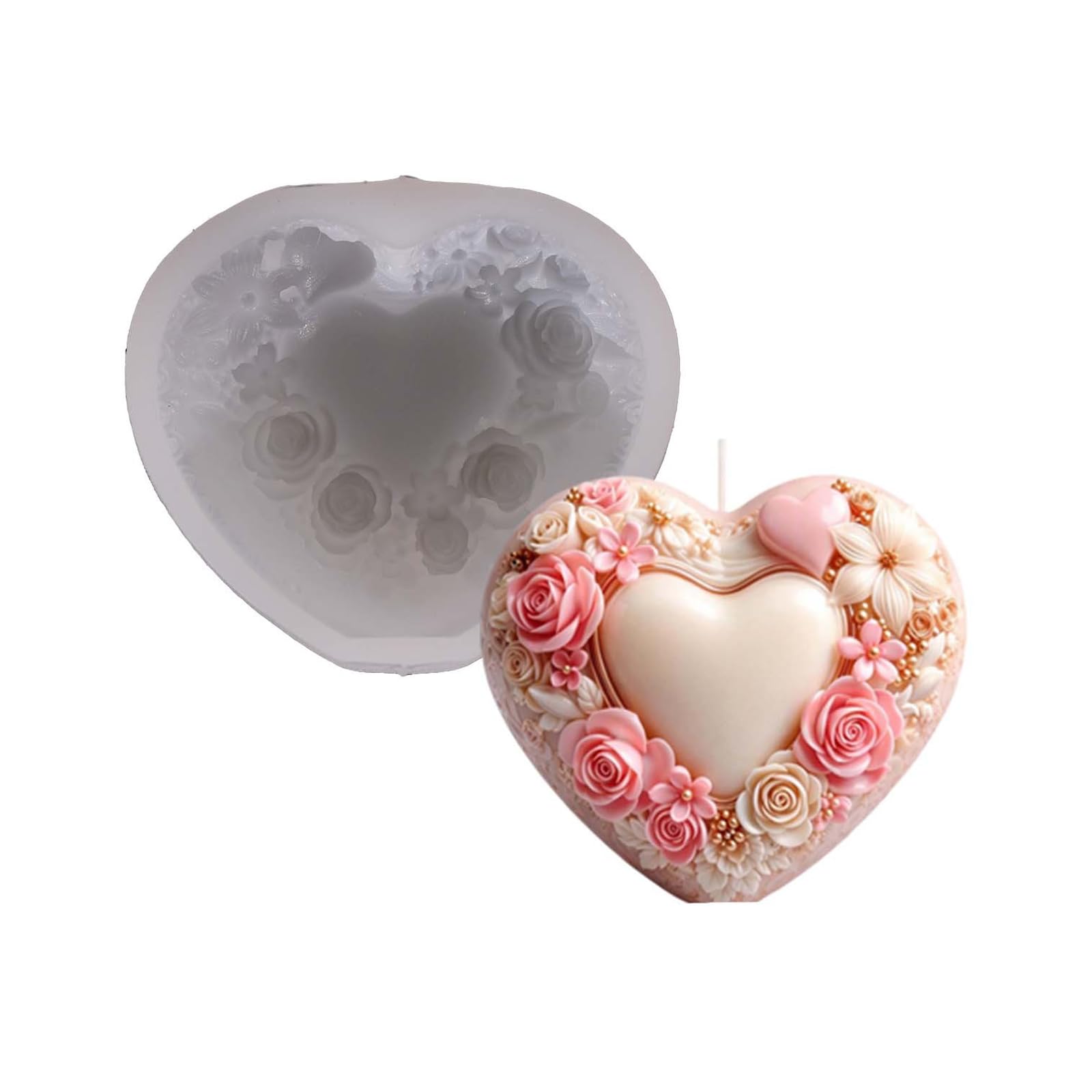 hogtnd Silicone Heart Flower Ideal for Making Plasters Decorations and Soap Home Project