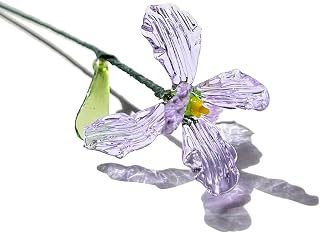 Stained Glass Birth Month Flower Custom Bouquet Gift for Her Mom Birthday Handcrafted Floral Arrangement Anniversary Wedding Home Decor Thoughtful Present Table (February - Iris)