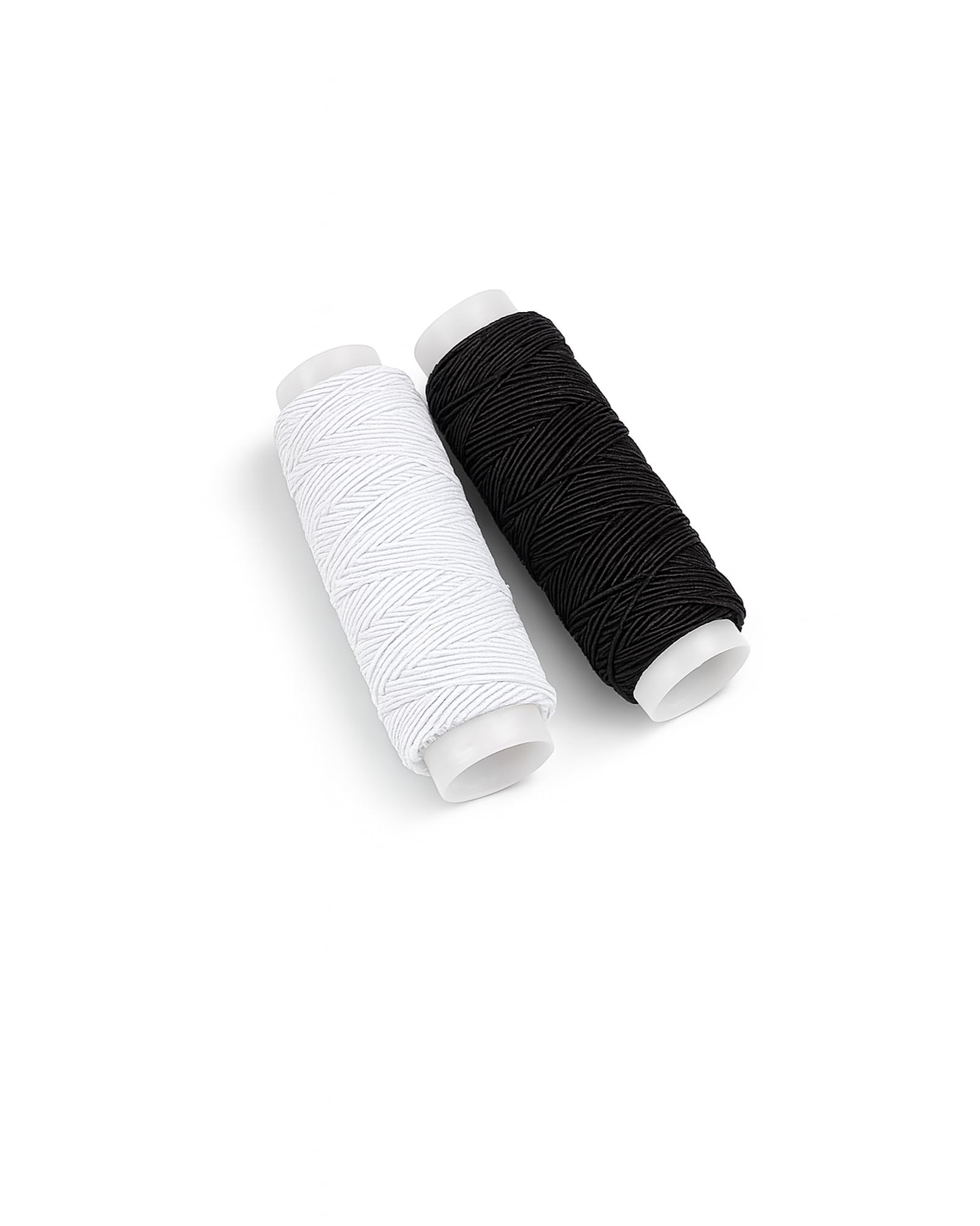 Elenviorina Black & White 2Pcs Elastic Thread 30M - High Elasticity Shirring Thread - Stretch Sewing Thread For Crafts Dress Making Diy Sewing - Black And White