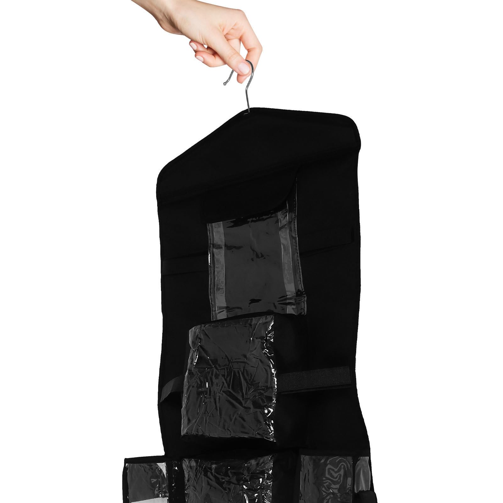 Geschenkpapier Organizer zum Aufhängen mit Mehreren Fächern aus Polyester und Kunststoff Einfache Reinigung Inklusive Haken für Schlafzimmer oder Tür