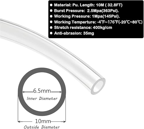 Miniatura 26 de Beduan - Manguera neumática Tubería de revestimiento tubo de compresor de aire fluido de PU, Negro *amarillo,Negro -,Azul,Claro,Naranja,Rojo -