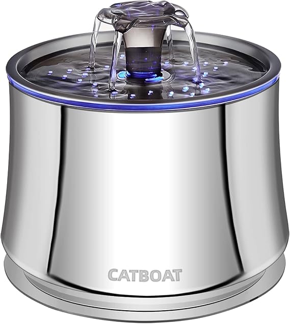 CATBOAT Cat Water Fountain Stainless Steel 84oz/2.5L for