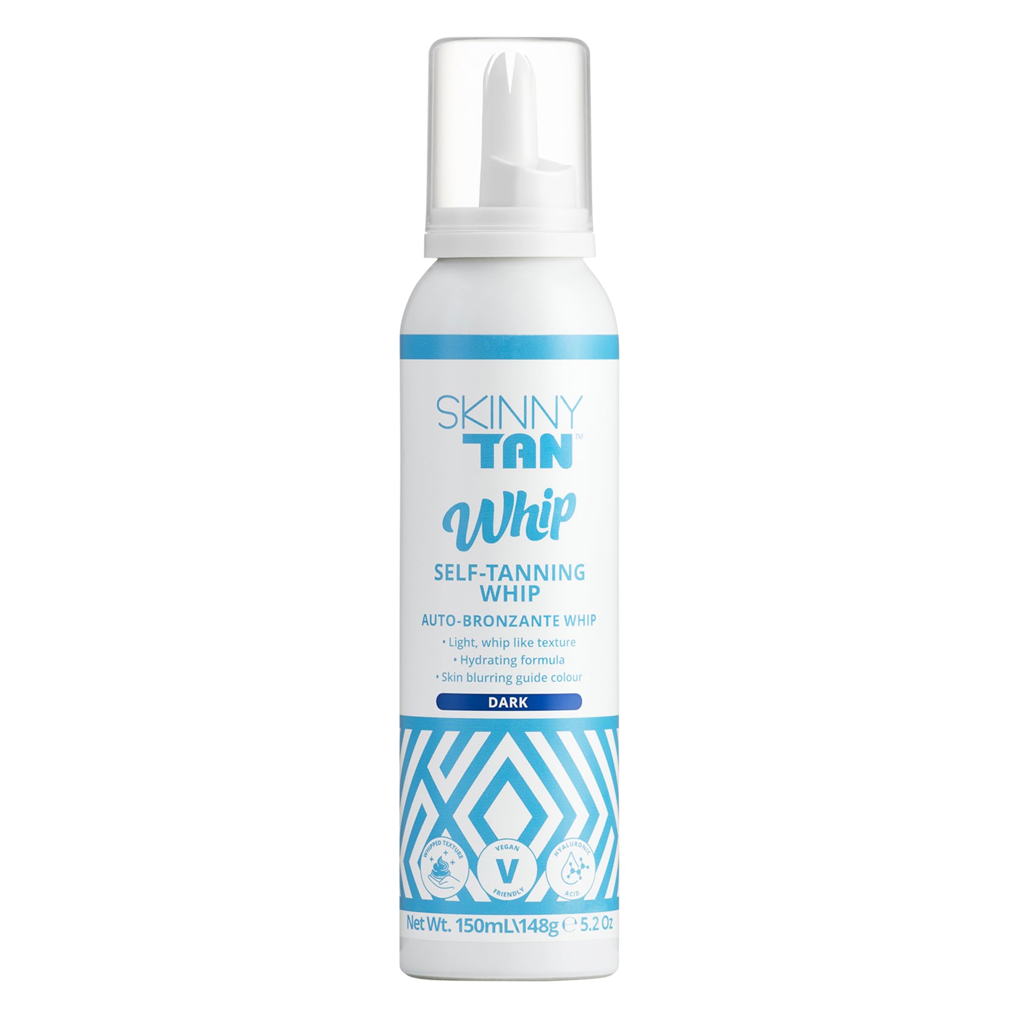 Skinny Tan Whip Dark Mousse, Instant Fake Tan for Streak Free Radiant & Natural Glow, Cruelty-Free