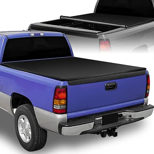 Soft Roll Up Truck Bed Tonneau Cover Compatible with 99-06