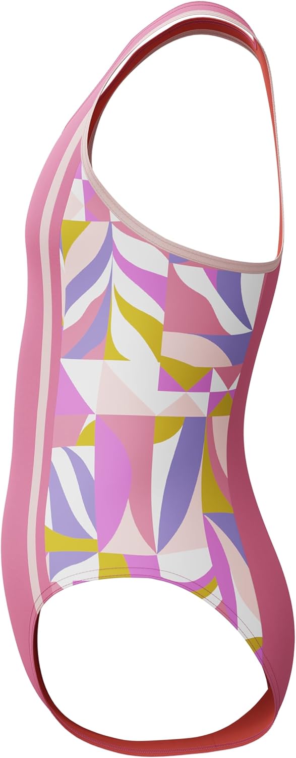 Speedo Girls' Swimsuit One Piece Thick Strap Racer Back Printed