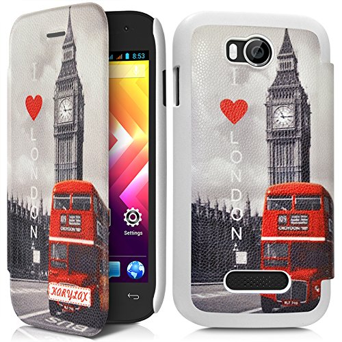 KARYLAX Seluxion - Coque Housse Etui à Motif ZA05 Rabat latéral et Porte-Carte pour Wiko Iggy + Film de Protection