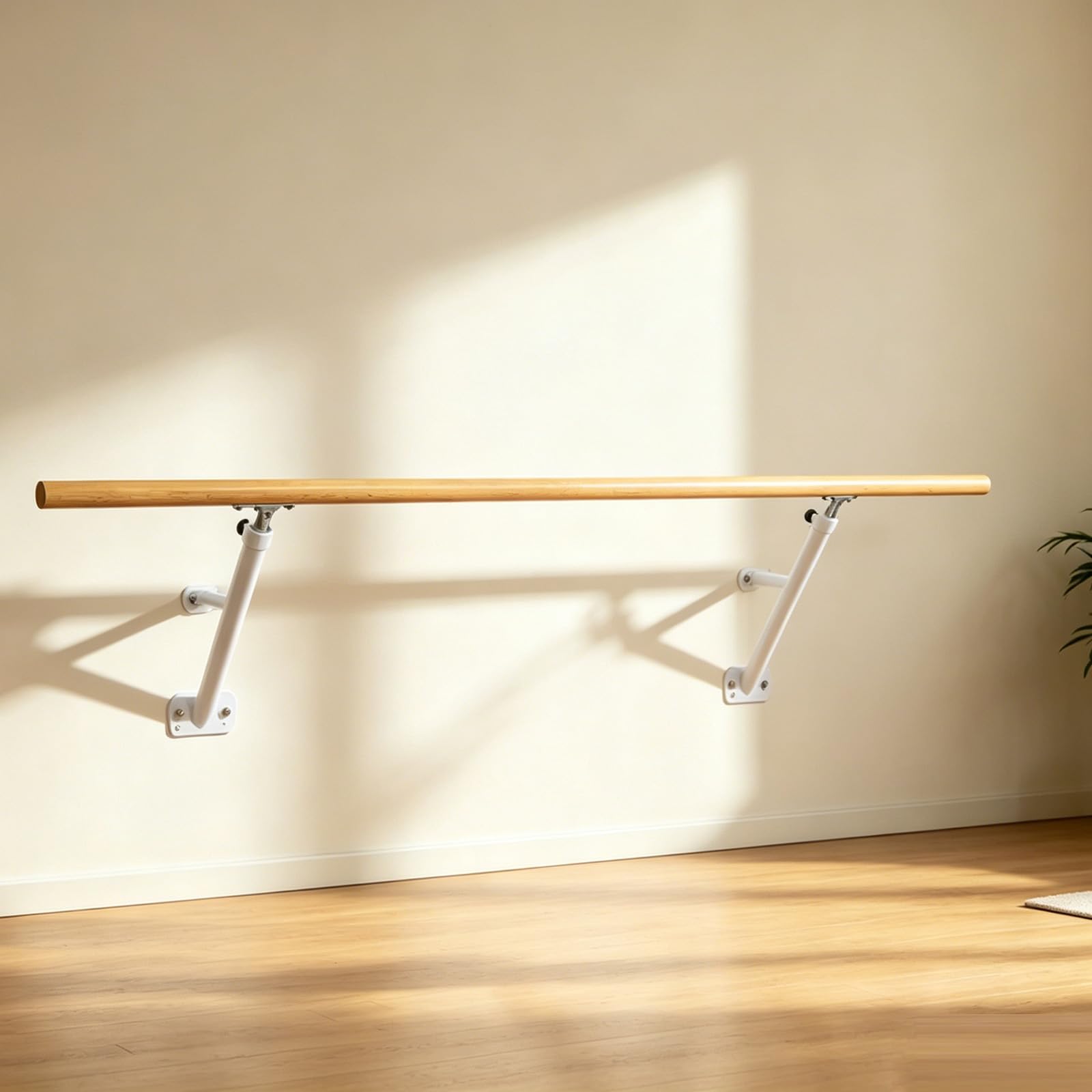 Barra de ballet doble para montar en la pared,barra de danza de madera de altura ajustable para niño y adultos,barra de estiramientos para gimnasio en casa para practicar ballet yoga danza y fitness