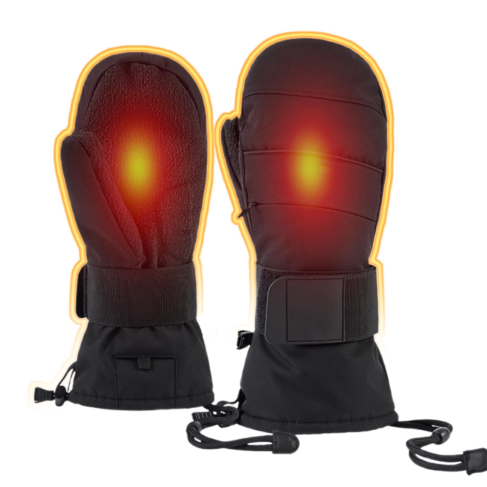Guantes de conducción de invierno, compatibles con pantalla táctil, diseño aislado con forro polar, protección de muñeca, palma antideslizante con correa ajustable, clima frío, ciclismo, esquí