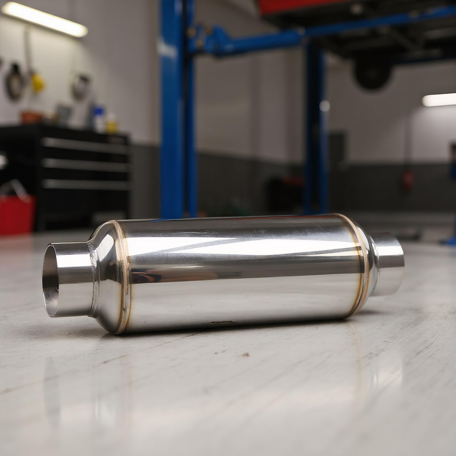 Silenziatore Di Scarico | Tubo Silenziatore Acciaio,Acciaio con a Risonanza per Moto, Auto, Trattorino, Trattore, Camion