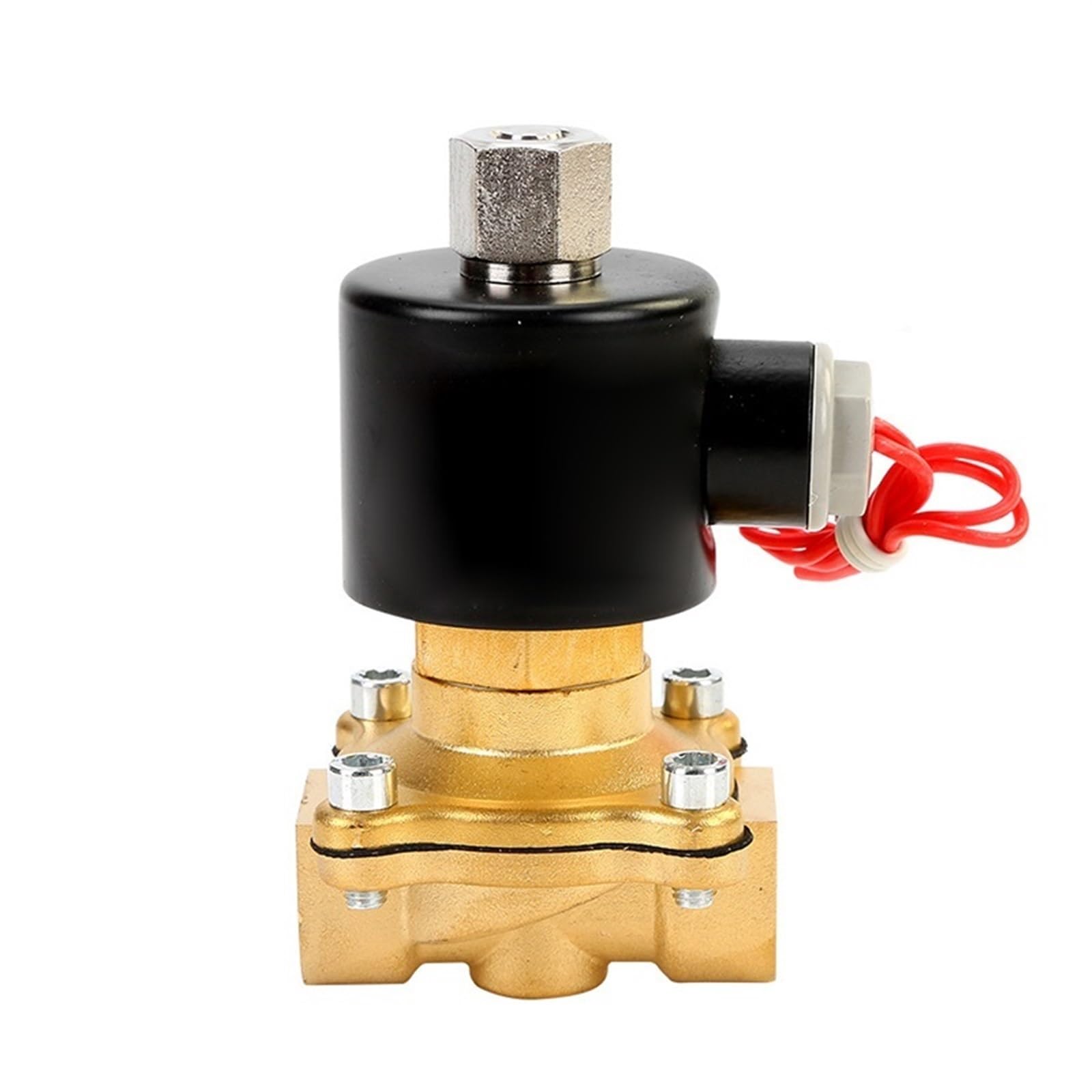 QEFHSVVZE 1/4inch 1/2inch 3/4inch 1inch 2Way Electric Water Valve 220VAC 24VDC 12VDC 24VAC 110VAC Normally Open Solenoid Valve Brass 1Pcs(Bsp-380vac)