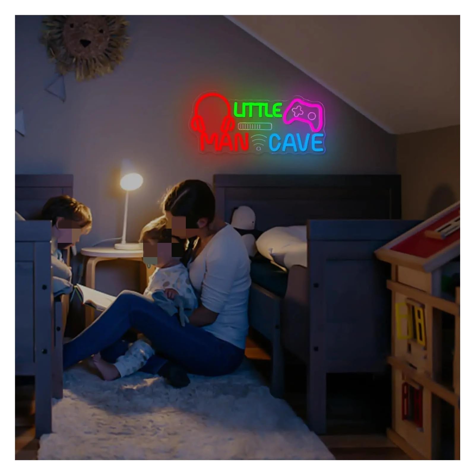 XENITE Luci al Neon Da Parete Insegna Al Neon A Dimmerabile Little Man Cave Per Ragazzi, Adolescenti Stanza Dei Videogiochi, Sala Giochi Per Bambini, Decorazione Da Parete 38 Cm X 17 Cm