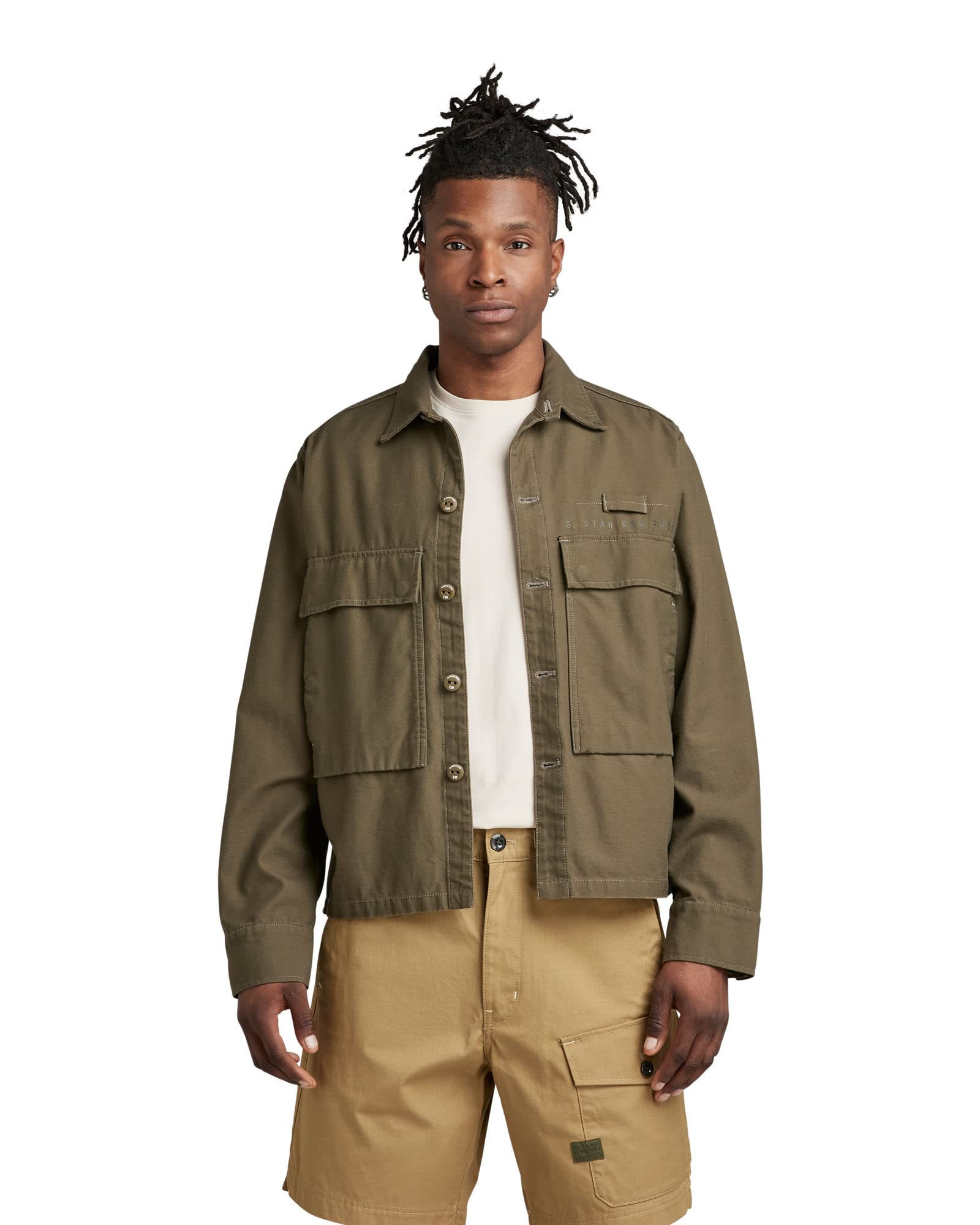G-Star Men's Unisex Pocketony Service Overshirt, Green (shadow olive D21067-C960-B230), M