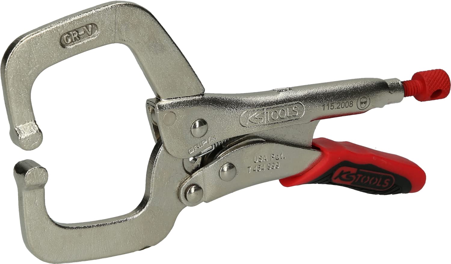 KS TOOLS 115.2008 Welding clamp gripping pliers with quick-release lever, Grau