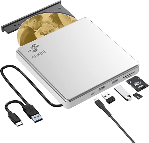 External CD DVD Drive LightScribe CD/DVD +/RW Burner Player Writer Optical Disk