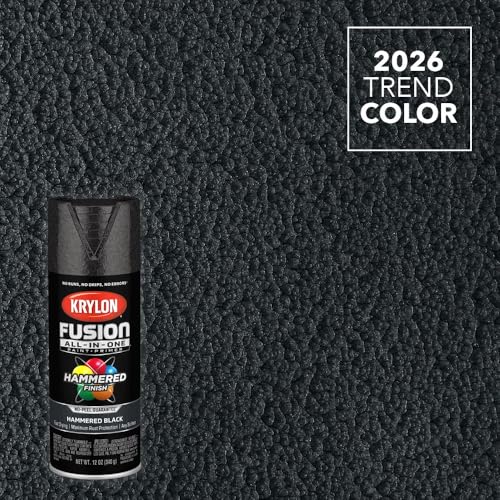 Image of Krylon Fusion All-In-One Adhesive Hammered Finish Spray Paint for Indoor /Outdoor Use, 12 oz, Black