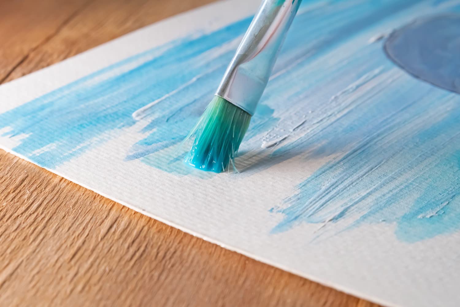 Pennello Piatto Princeton Velvetouch - Per Acrilico E Olio, Manico Lungo, Misura 4, Setole Sintetiche Professionali