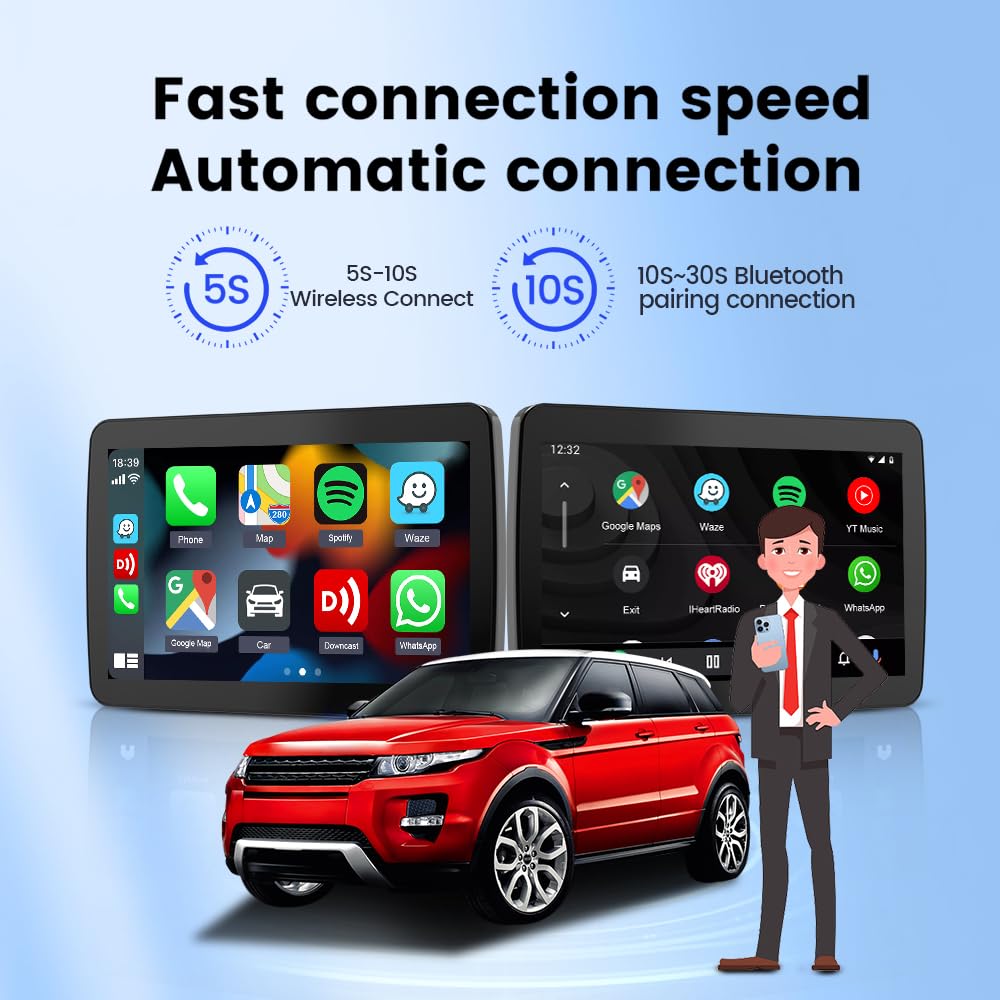 CarlinKit 2026 Adaptateur AiBox pour CarPlay et Android Auto sans Fil, pour Voitures avec CarPlay Filaire, système intégré 4+64GB Android 13.0 avec GPS, processeur Octa-Core