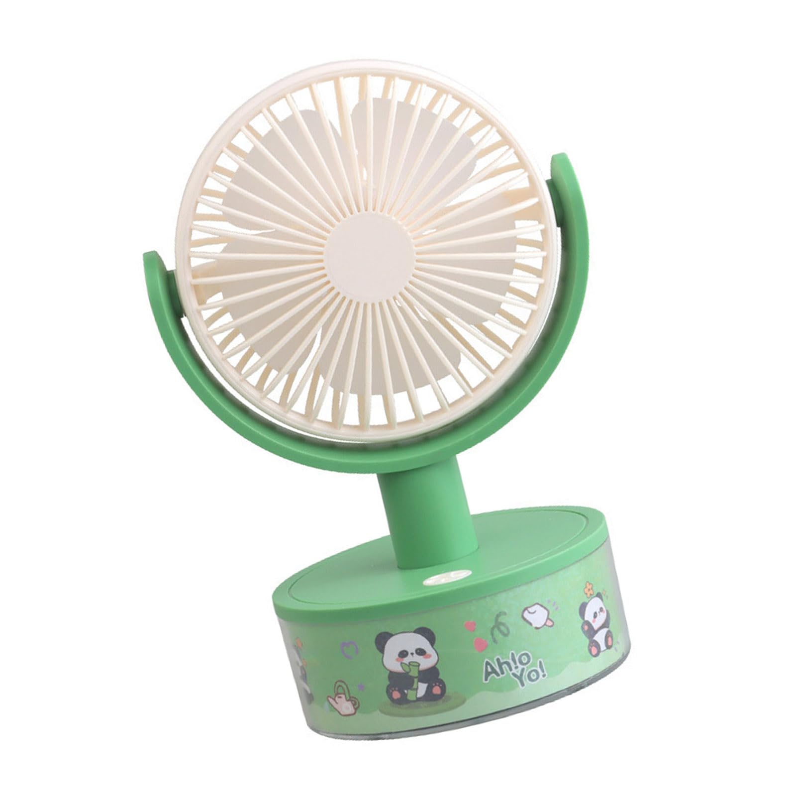 TFAOYS Compact Adjustable Speed Cooling Fan with LED Light Air Circulation for Indoor Outdoor Quiet Offices Desk Fan
